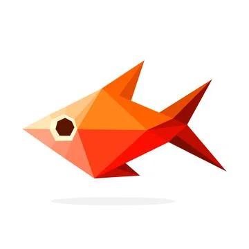 Polygonal image of fish. logo vector illustration Stock Illustration