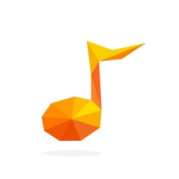 Polygonal image of musical notes. logo vector illustration Illustrazione stock