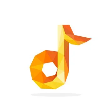 Polygonal image of musical notes. logo vector illustration Иллюстрация