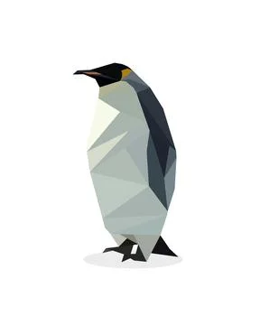 Polygonal image of penguins. logo vector illustration Stock Illustration