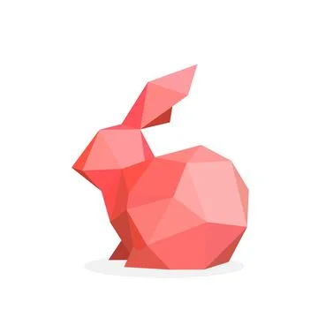 A polygonal image of a rabbit. vector illustration Illustrazione stock