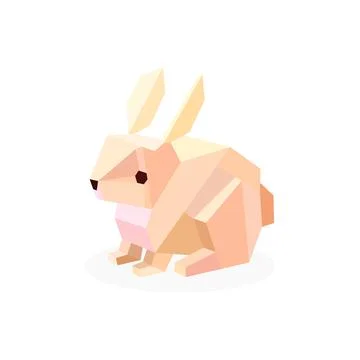 A polygonal image of a rabbit. vector illustration Illustrazione stock