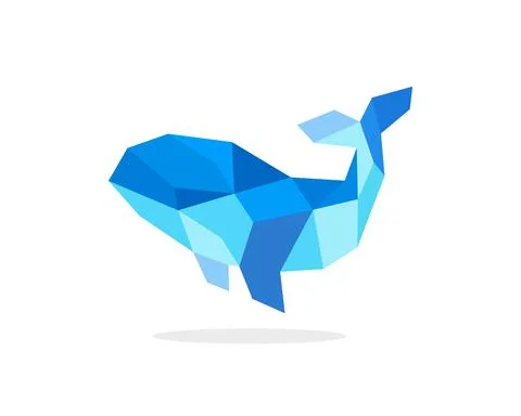 Polygonal image of a whale. logo vector illustration 스톡 일러스트