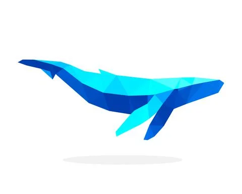 Polygonal image of a whale. logo vector illustration 库存插图