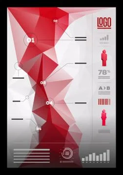Polygonal infographic design template Stock Illustration