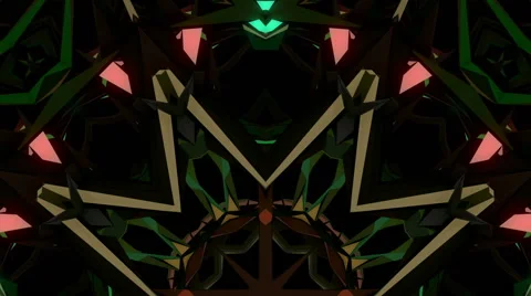 Polygonal kaleidoscope stage visual Stock Footage 64865879
