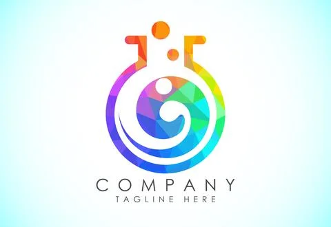 Polygonal lab logo design vector template, Low poly lab logo science vector.. 스톡 일러스트