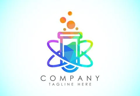 Polygonal lab logo design vector template, Low poly lab logo science vector.. 스톡 일러스트