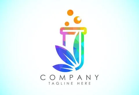 Polygonal lab logo design vector template, Low poly lab logo science vector.. Stock Illustration