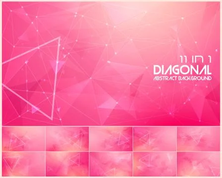 Polygonal line and low poly abstract background Stock Illustration