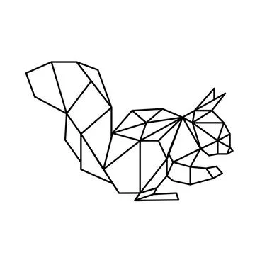 Polygonal Line Art Squirrel Illustrazione stock