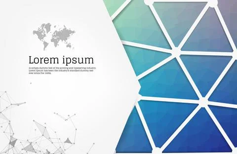 Polygonal line brochure template flyer background design for A4 paper size wi Stock Illustration