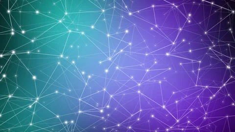 Polygonal lines and dots mosaic of interconnected lines, technology background Stock Footage 254852862