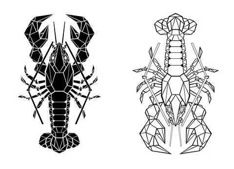 Polygonal lobster Stock Illustration