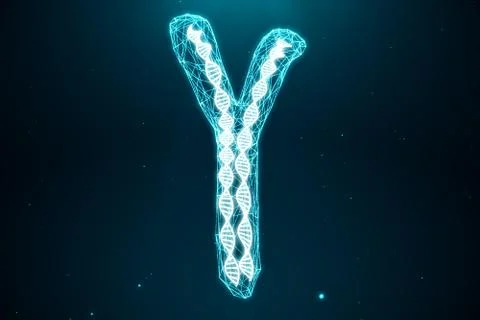 Polygonal Low poly 3D Rendering Digital Artificial Chromosomes Consisting Of 库存插图