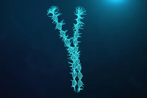 Polygonal Low poly 3D Rendering Digital Artificial Chromosomes Consisting Of Stock Illustration