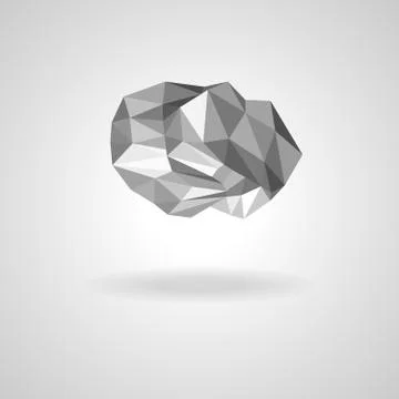 Polygonal  low poly cloud with shadow Stock Illustration