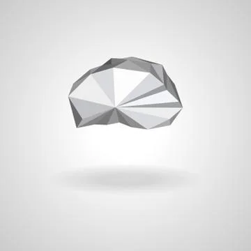 Polygonal  low poly cloud with shadow Stock Illustration