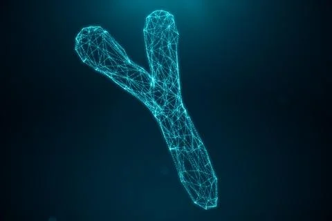 Polygonal Low poly Digital Artificial Y-Chromosomes Consisting Of Consisting Stock Illustration
