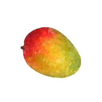 Polygonal mango, vector illustration Stock Illustration