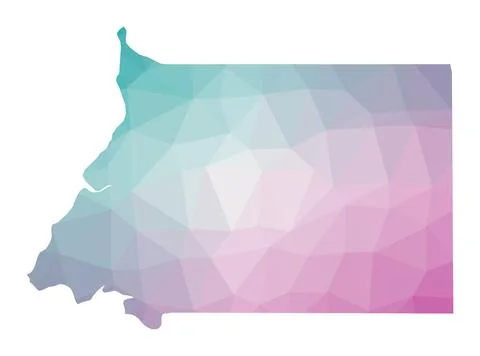 Polygonal map of Equatorial Guinea. Geometric illustration of the country i.. Stock Illustration