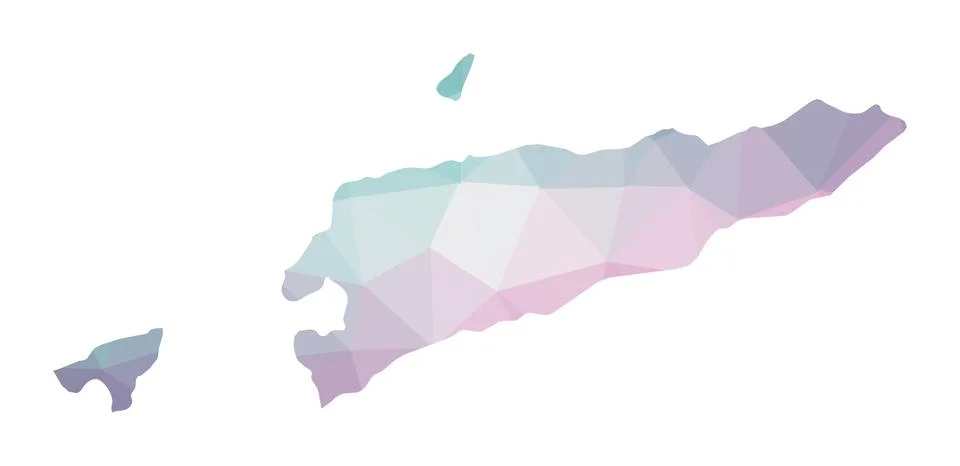 Polygonal map of Timor-Leste. Geometric illustration of the country in emer.. 스톡 일러스트