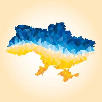 Polygonal map of Ukraine Stock Illustration