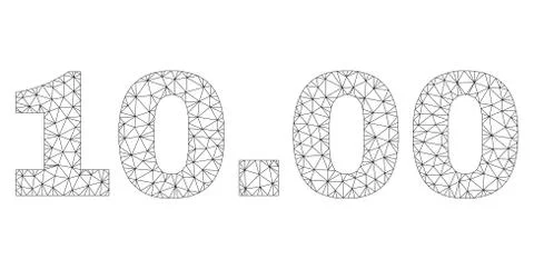 Polygonal Mesh 10.00 Text Caption Illustrazione stock