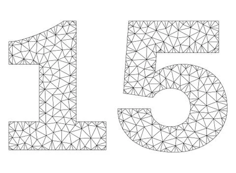 Polygonal Mesh 15 Text Label 스톡 일러스트