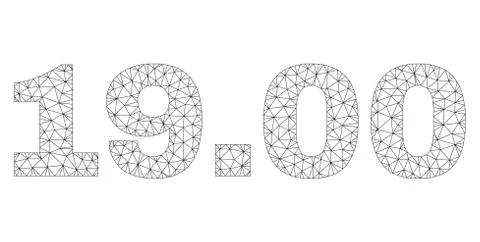 Polygonal Mesh 19.00 Text Tag 스톡 일러스트