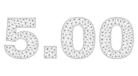 Polygonal Mesh 5.00 Text Label Stock Illustration