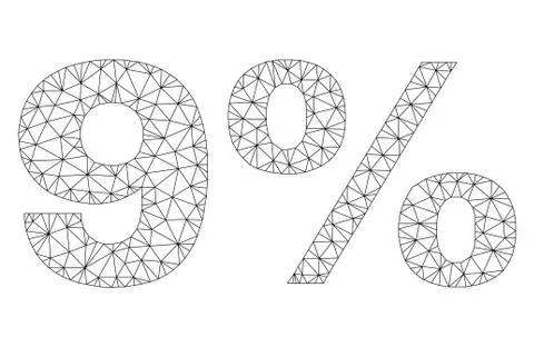 Polygonal Mesh 9% Text Label Stockillustratie