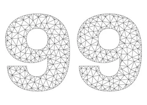 Polygonal Mesh 99 Text Caption Stock Illustration