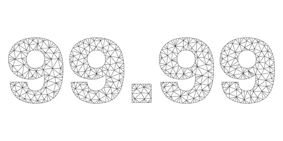 Polygonal Mesh 99.99 Text Caption Stock Illustration