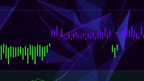 Polygonal mesh and audio visuals rotating and pulsing, triggered by incoming Stock Footage 334724935