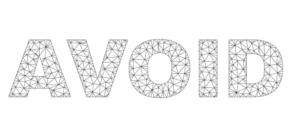 Polygonal Mesh AVOID Text Label Stock Illustration