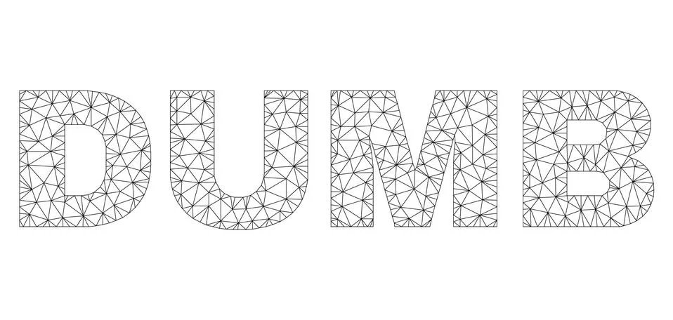 Polygonal Mesh DUMB Text Tag Stock Illustration