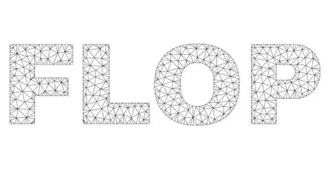 Polygonal Mesh FLOP Text Caption 스톡 일러스트