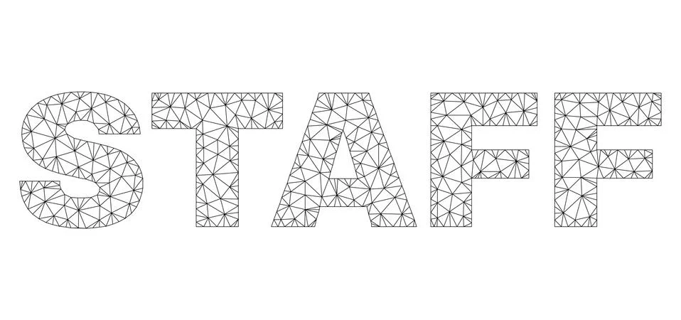 Polygonal Mesh STAFF Text Caption 스톡 일러스트