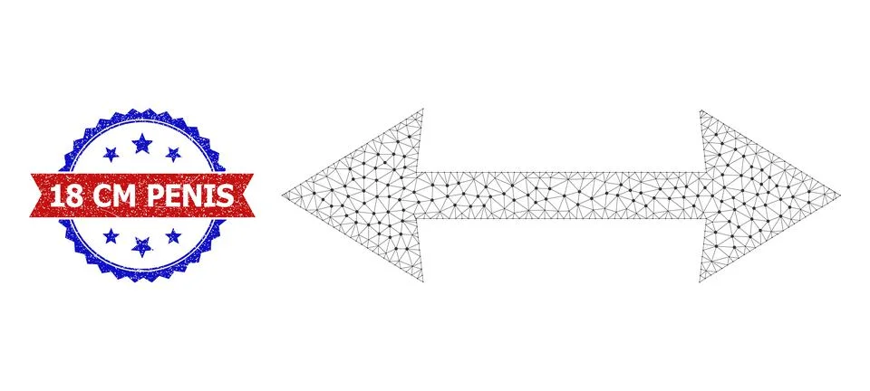 Polygonal Mesh Width Icon and Textured Bicolor 18 Cm Penis Seal Illustrazione stock