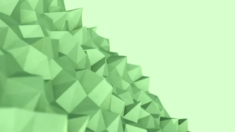 Polygonal mint green paper surface looping 3D animation with alpha Stock Footage 202665570