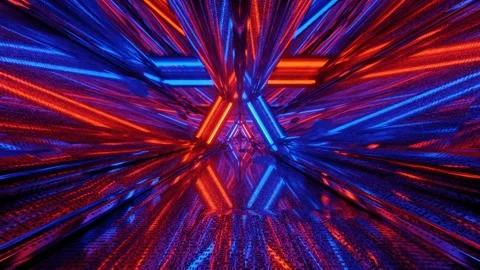 Polygonal Mirrored Dimension 4k uhd 3d rendering vj loop Stock Footage 136808653