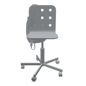 Polygonal model of a backpack hanging on a chair isolated on a white background. Stock Illustration