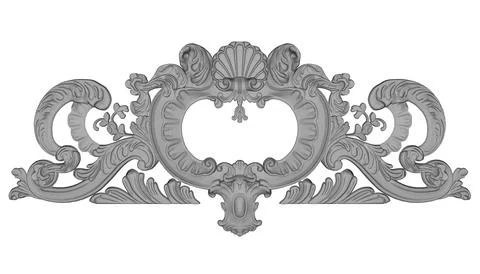 Polygonal model of a decorative ornament isolated on a white background. 3D. Stock Illustration