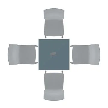 Polygonal Modern round table with chairs. Vector illustration. Vector art Stock Illustration