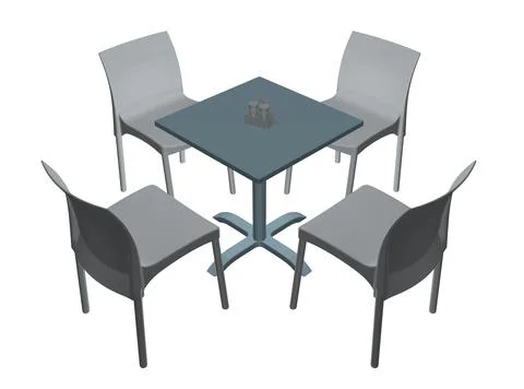 Polygonal Modern round table with chairs. Vector illustration. Vector art Stock Illustration