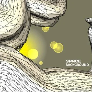 Polygonal mosaic abstract vector illustration background on the topic of spac Stock Illustration