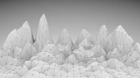 Polygonal Mosaic Background. Low poly mountains landscape Low poly mountai... Foto stock