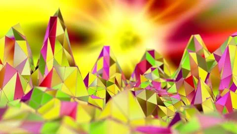 Polygonal Mosaic Background. Low poly mountains landscape Low poly mountai... 스톡 사진