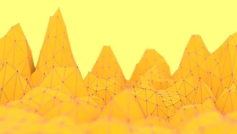 Polygonal Mosaic Background. Low poly mountains landscape Low poly mountai... 스톡 사진
